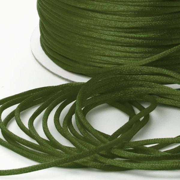 Satin Cord |  Satin Cord Olive (2mmx100m) Craft Cord Green