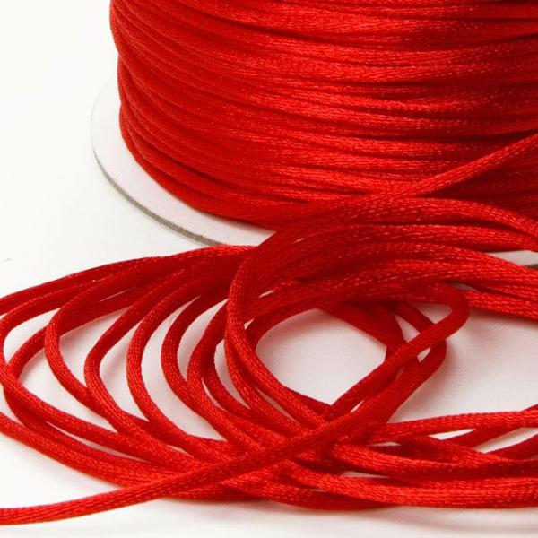 Satin Cord |  Satin Cord Red (2mmx100m) Craft Cord Red