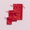 Satin Gift Bags |  Satin Gift Bag Medium Pack 6 Red (12.5x17HcmH) Gift Bags Red