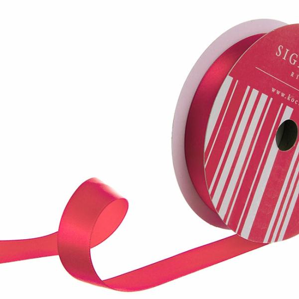 Satin Ribbons |  Bulk Ribbon Single Face Satin Hot Pink (25mmx50m) Fabric & Paper Ribbons Pink