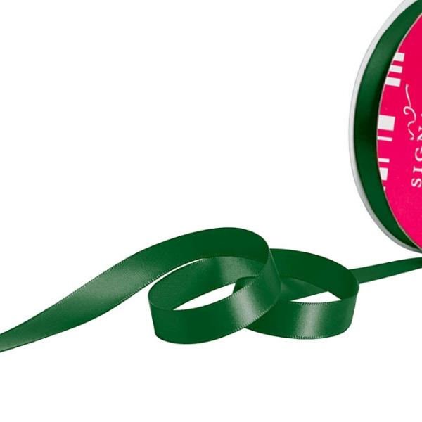 Satin Ribbons |  Bulk Ribbon Single Face Satin Hunter Green (15mmx50m) Fabric & Paper Ribbons Green