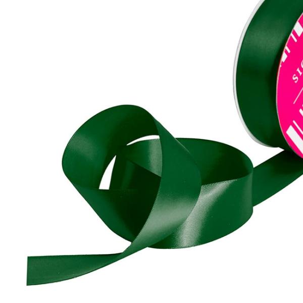 Satin Ribbons |  Bulk Ribbon Single Face Satin Hunter Green (38mmx50m) Fabric & Paper Ribbons Green