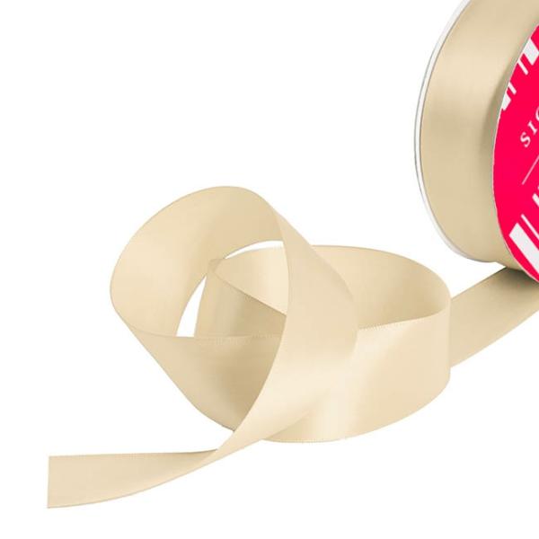 Satin Ribbons |  Bulk Ribbon Single Face Satin Ivory (38mmx50m) Fabric & Paper Ribbons Cream Ivory