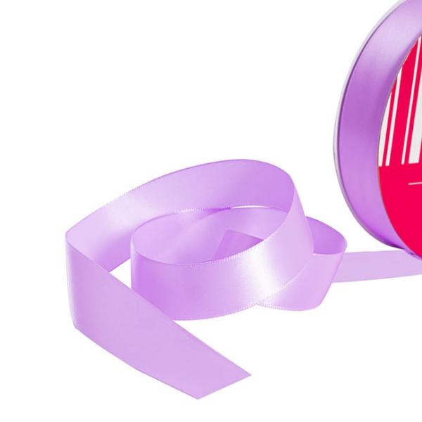 Satin Ribbons |  Bulk Ribbon Single Face Satin Light Purple (25mmx50m) Fabric & Paper Ribbons Satin Ribbons