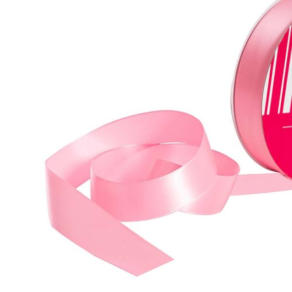 Satin Ribbons |  Bulk Ribbon Single Face Satin Mid Pink (25mmx50m) Fabric & Paper Ribbons Pink