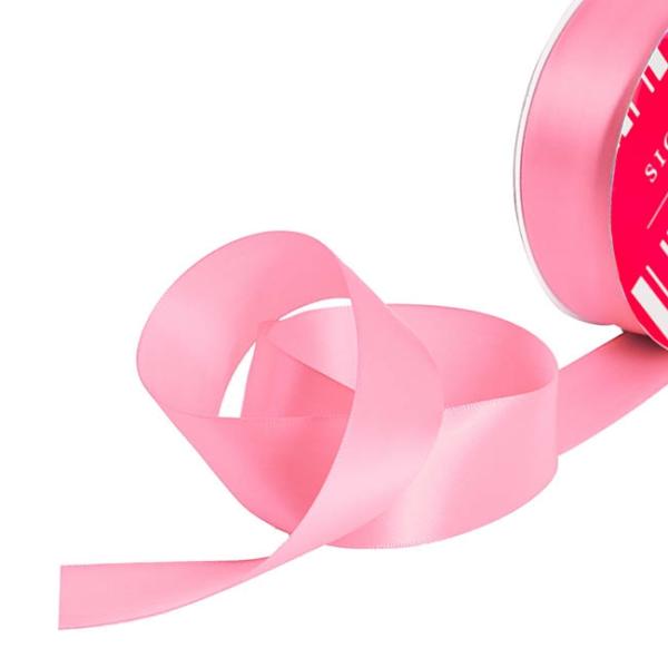 Satin Ribbons |  Bulk Ribbon Single Face Satin Mid Pink (38mmx50m) Fabric & Paper Ribbons Pink