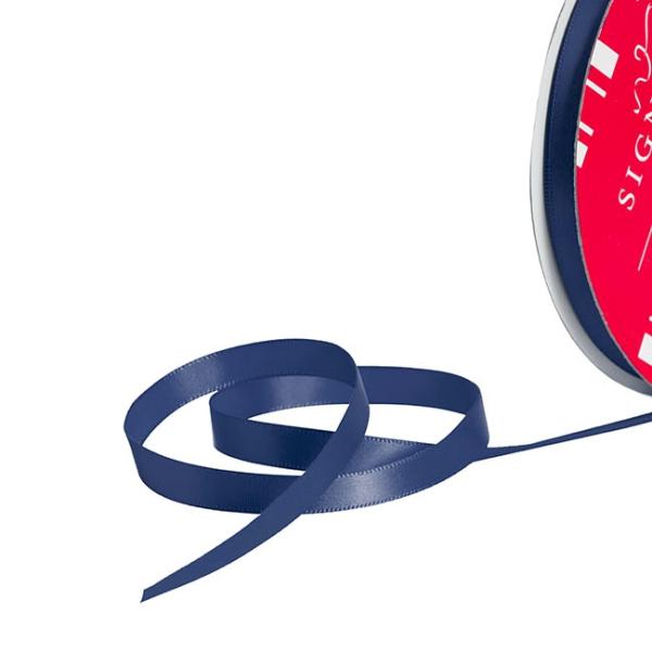 Satin Ribbons |  Bulk Ribbon Single Face Satin Navy (10mmx50m) Fabric & Paper Ribbons Blue