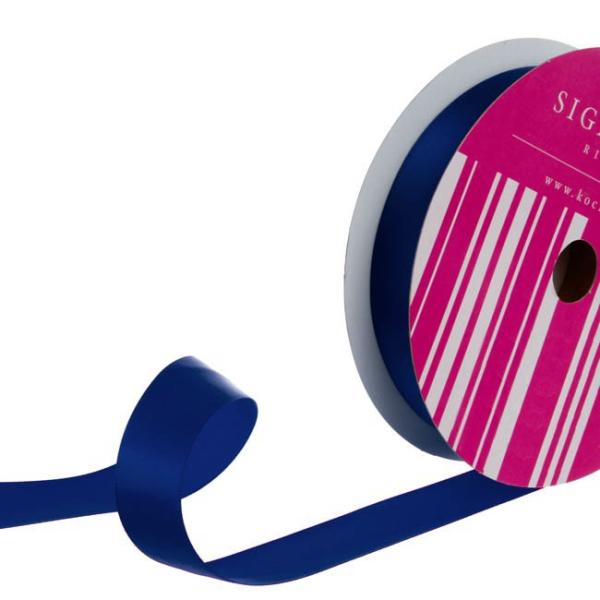 Satin Ribbons |  Bulk Ribbon Single Face Satin Navy (25mmx50m) Fabric & Paper Ribbons Blue