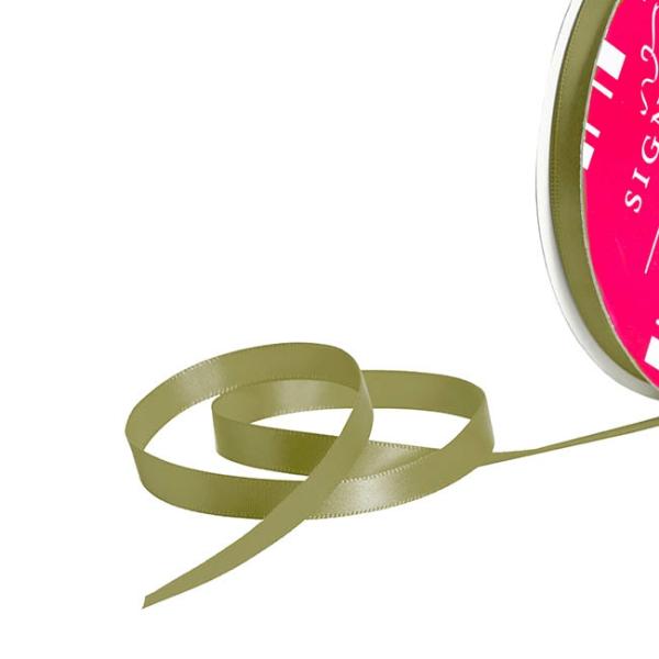 Satin Ribbons |  Bulk Ribbon Single Face Satin Olive (10mmx50m) Fabric & Paper Ribbons Green