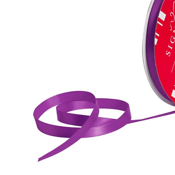 Satin Ribbons |  Bulk Ribbon Single Face Satin Purple (10mmx50m) Fabric & Paper Ribbons Purple