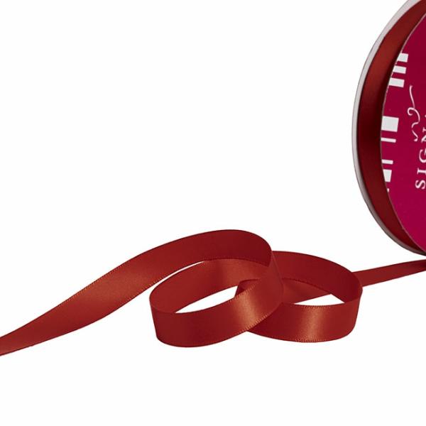 Satin Ribbons |  Bulk Ribbon Single Face Satin Rouge Red (15mmx50m) Fabric & Paper Ribbons Red