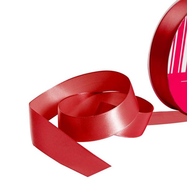 Satin Ribbons |  Bulk Ribbon Single Face Satin Rouge Red (25mmx50m) Fabric & Paper Ribbons Red