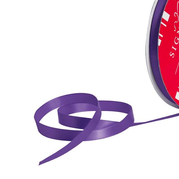 Satin Ribbons |  Bulk Ribbon Single Face Satin Violet (10mmx50m) Fabric & Paper Ribbons Purple