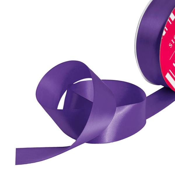 Satin Ribbons |  Bulk Ribbon Single Face Satin Violet (38mmx50m) Fabric & Paper Ribbons Purple