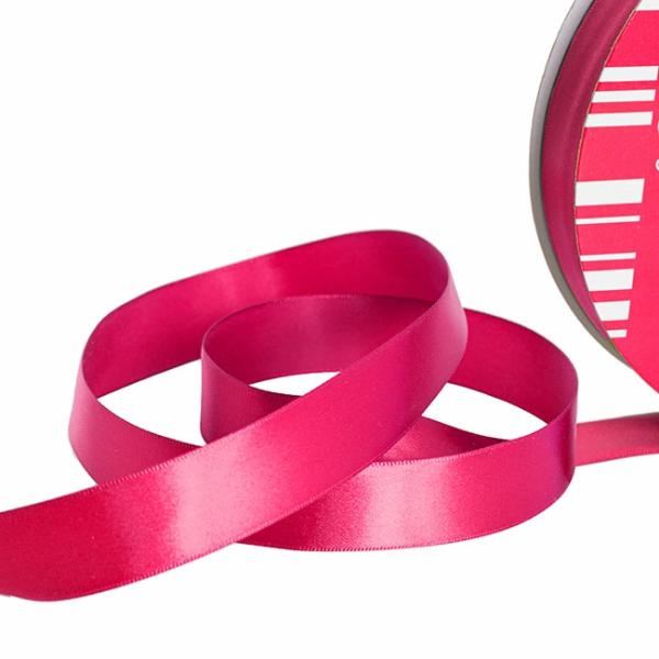 Satin Ribbons |  Jumbo Bulk Ribbon Single Face Satin Hot Pink (25mmx100m) Fabric & Paper Ribbons Pink