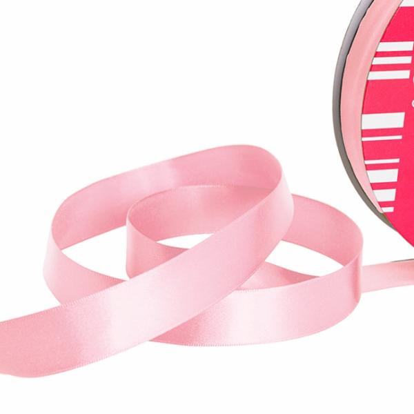 Satin Ribbons |  Jumbo Bulk Ribbon Single Face Satin Mid Pink (25mmx100m) Fabric & Paper Ribbons Pink