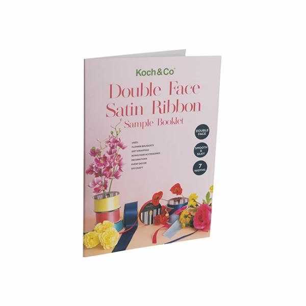 Satin Ribbons |  Ribbon Sample Book Satin Deluxe Double Faced (A4) 15mm Fabric & Paper Ribbons Assorted Colours