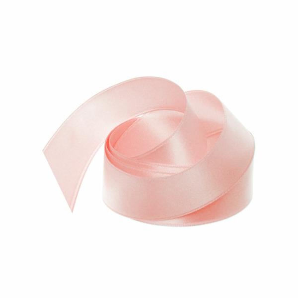 Satin Ribbons |  Ribbon Satin Deluxe Double Faced Baby Pink (25mmx25m) Fabric & Paper Ribbons Satin Ribbons