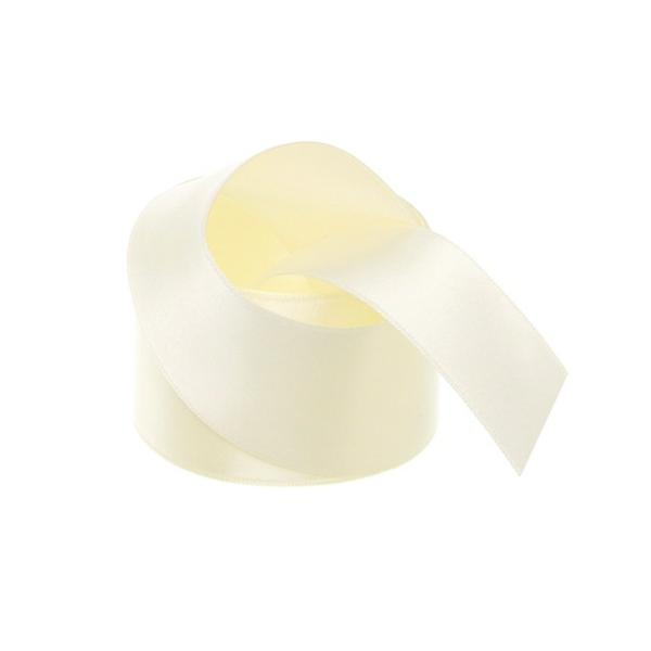 Satin Ribbons |  Ribbon Satin Deluxe Double Faced Cream (38mmx25m) Fabric & Paper Ribbons Cream Ivory