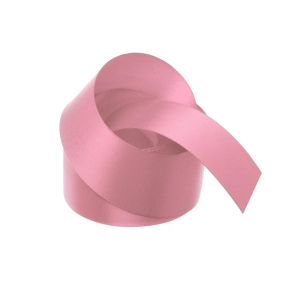 Satin Ribbons |  Ribbon Satin Deluxe Double Faced Dark Pink (38mmx25m) Fabric & Paper Ribbons Pink