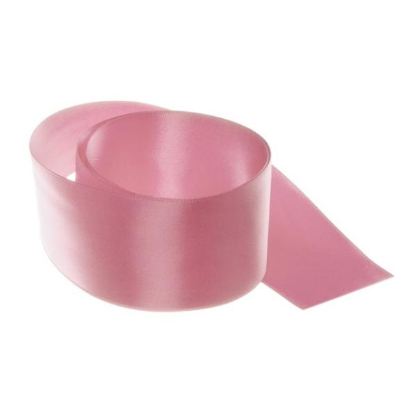 Satin Ribbons |  Ribbon Satin Deluxe Double Faced Dusty Pink (50mmx25m) Fabric & Paper Ribbons Satin Ribbons