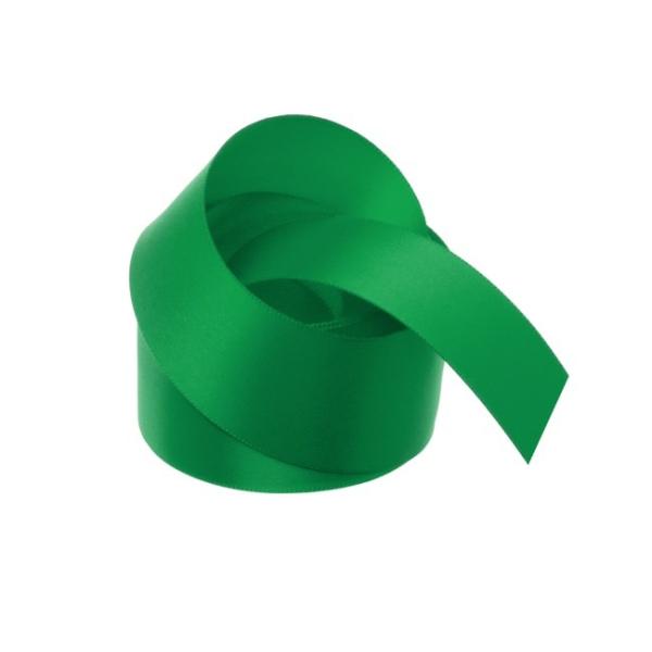 Satin Ribbons |  Ribbon Satin Deluxe Double Faced Emerald Green (38mmx25m) Fabric & Paper Ribbons Green