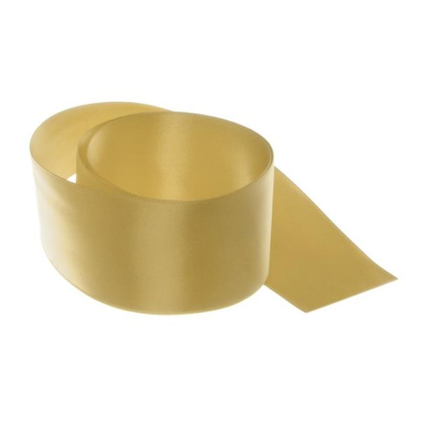 Satin Ribbons |  Ribbon Satin Deluxe Double Faced Gold (50mmx25m) Fabric & Paper Ribbons Gold