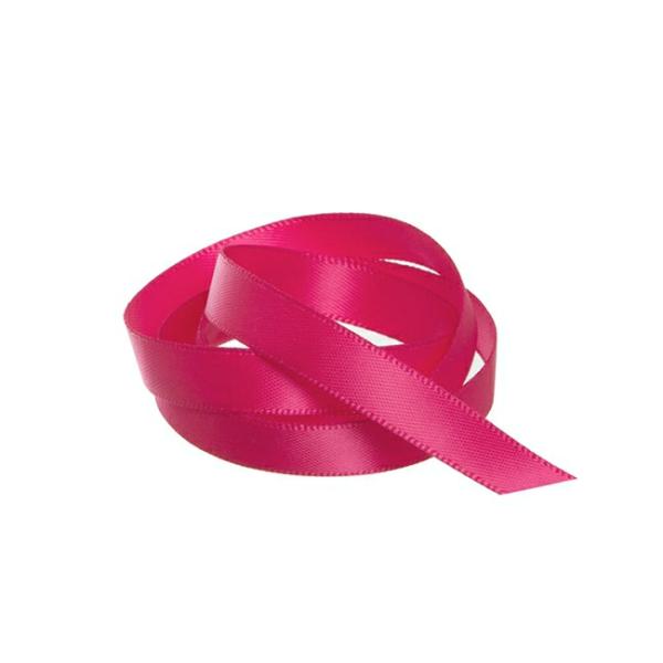 Satin Ribbons |  Ribbon Satin Deluxe Double Faced Hot Pink (10mmx25m) Fabric & Paper Ribbons Pink