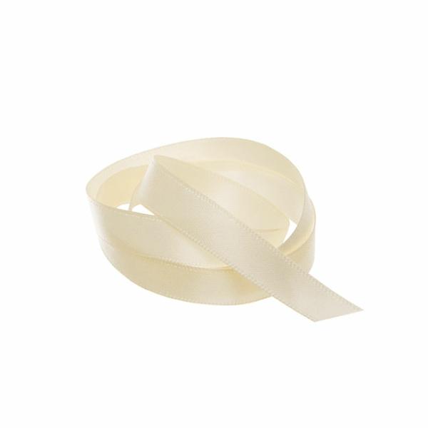 Satin Ribbons |  Ribbon Satin Deluxe Double Faced Ivory (10mmx25m) Fabric & Paper Ribbons Cream Ivory