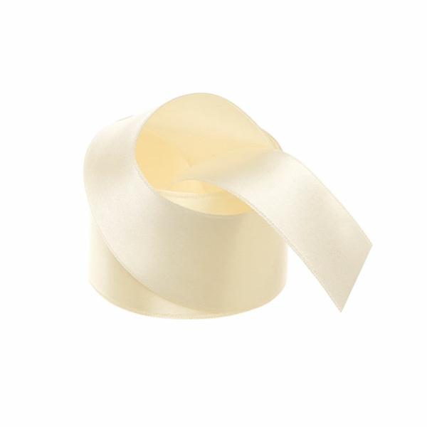 Satin Ribbons |  Ribbon Satin Deluxe Double Faced Ivory (38mmx25m) Fabric & Paper Ribbons Cream Ivory