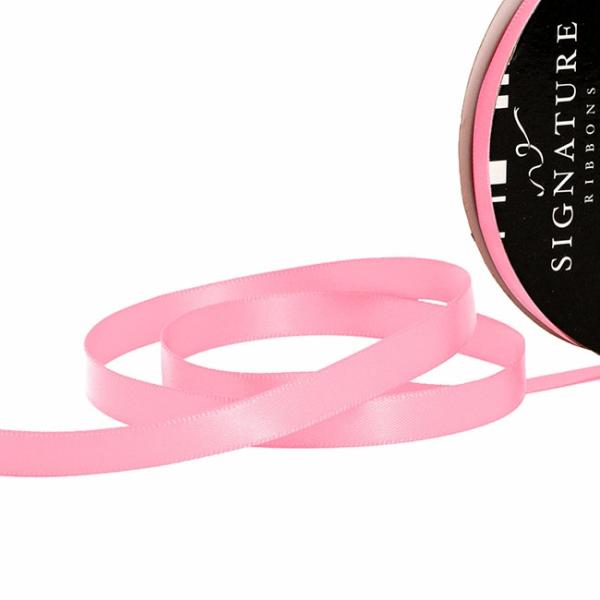 Satin Ribbons |  Ribbon Satin Deluxe Double Faced Mid Pink (10mmx25m) Fabric & Paper Ribbons Pink