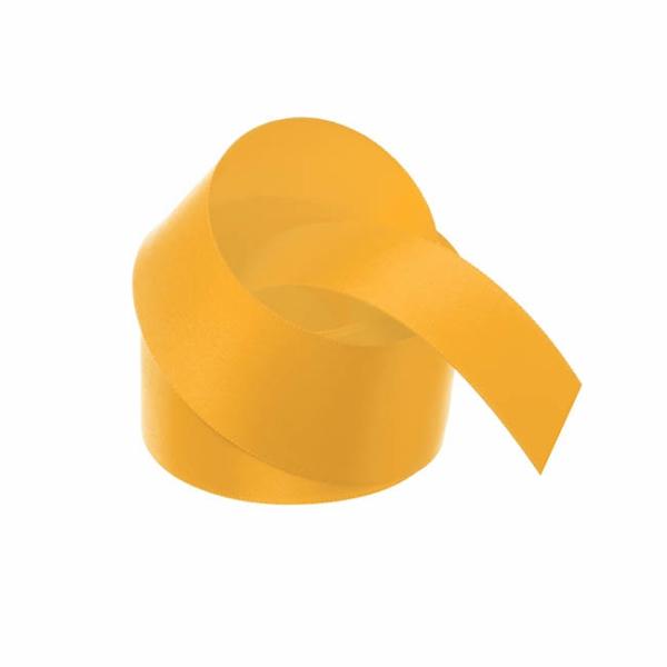 Satin Ribbons |  Ribbon Satin Deluxe Double Faced Mid Yellow (38mmx25m) Fabric & Paper Ribbons Satin Ribbons