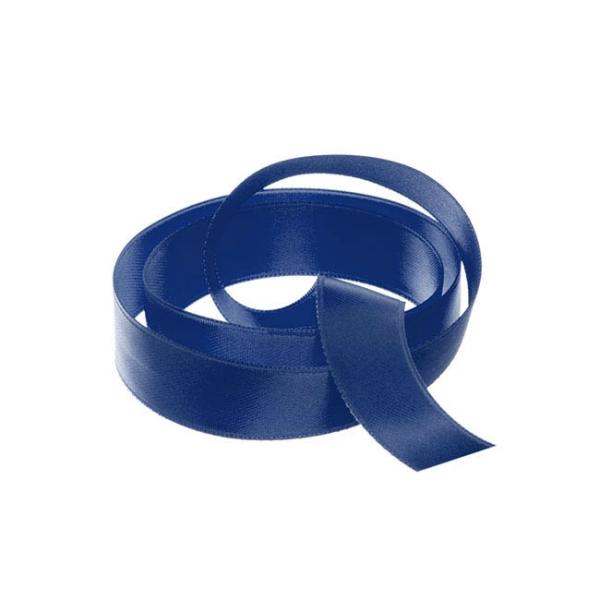 Satin Ribbons |  Ribbon Satin Deluxe Double Faced Navy (15mmx25m) Fabric & Paper Ribbons Blue