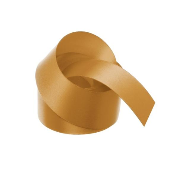 Satin Ribbons |  Ribbon Satin Deluxe Double Faced New Gold (38mmx25m) Fabric & Paper Ribbons Gold