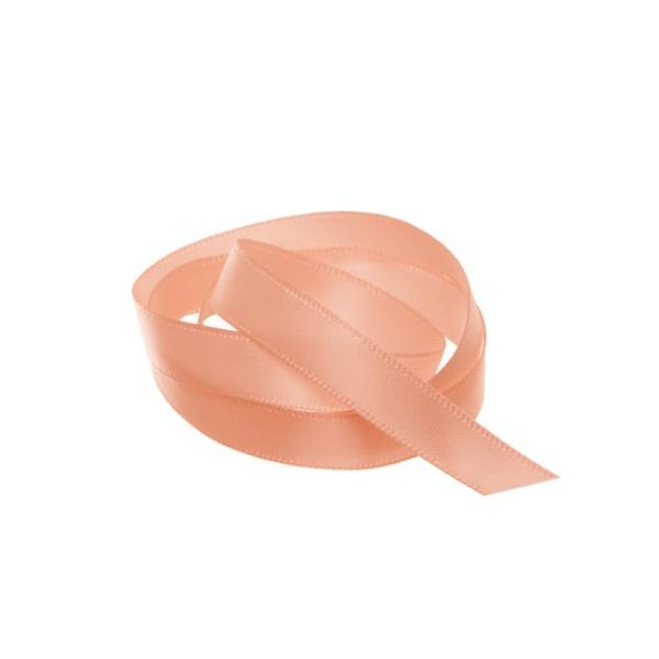 Satin Ribbons |  Ribbon Satin Deluxe Double Faced Peach (10mmx25m) Fabric & Paper Ribbons Satin Ribbons