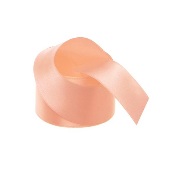 Satin Ribbons |  Ribbon Satin Deluxe Double Faced Peach (38mmx25m) Fabric & Paper Ribbons Satin Ribbons