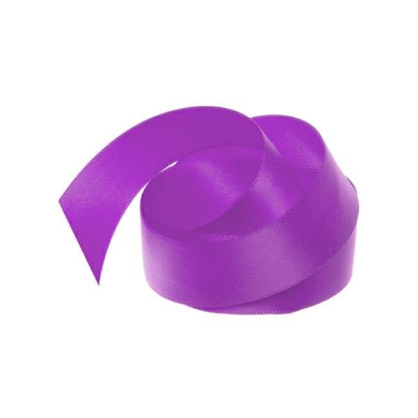 Satin Ribbons |  Ribbon Satin Deluxe Double Faced Purple (25mmx25m) Fabric & Paper Ribbons Purple