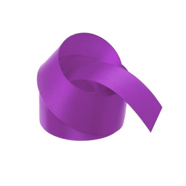 Satin Ribbons |  Ribbon Satin Deluxe Double Faced Purple (38mmx25m) Fabric & Paper Ribbons Purple