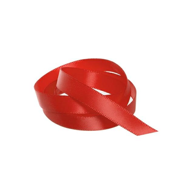 Satin Ribbons |  Ribbon Satin Deluxe Double Faced Red (10mmx25m) Fabric & Paper Ribbons Red