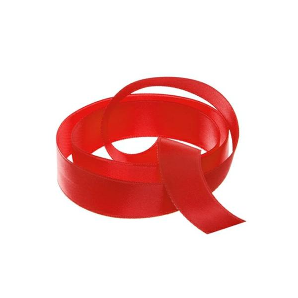 Satin Ribbons |  Ribbon Satin Deluxe Double Faced Red (15mmx25m) Fabric & Paper Ribbons Red