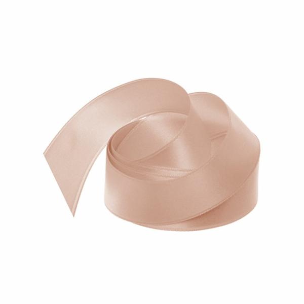 Satin Ribbons |  Ribbon Satin Deluxe Double Faced Rose Gold (25mmx25m) Fabric & Paper Ribbons Rose Gold