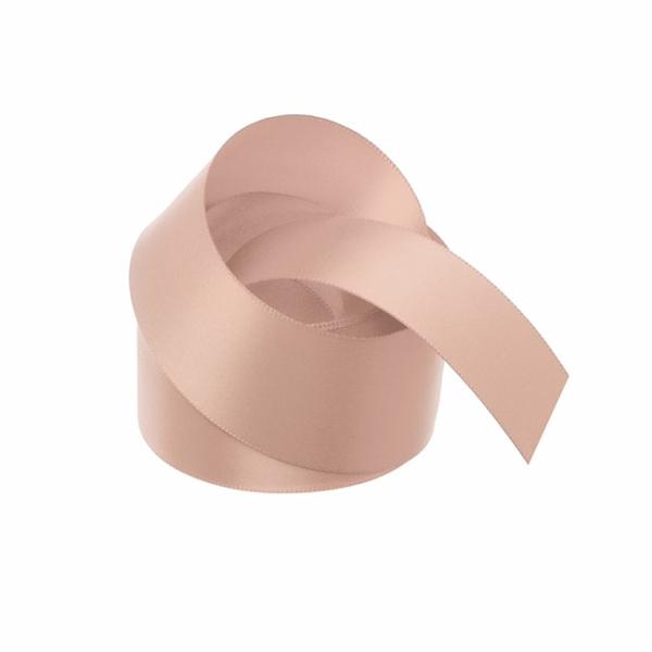 Satin Ribbons |  Ribbon Satin Deluxe Double Faced Rose Gold (38mmx25m) Fabric & Paper Ribbons Rose Gold