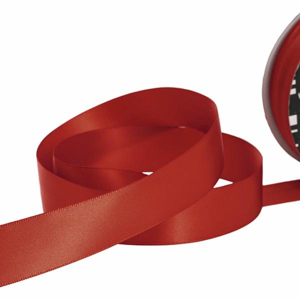 Satin Ribbons |  Ribbon Satin Deluxe Double Faced Rust (25mmx25m) Fabric & Paper Ribbons Orange