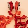 Satin Ribbons |  Ribbon Satin Deluxe Double Faced Rust (38mmx25m) Fabric & Paper Ribbons Orange