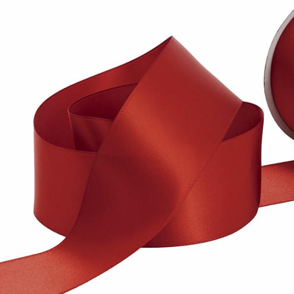 Satin Ribbons |  Ribbon Satin Deluxe Double Faced Rust (50mmx25m) Fabric & Paper Ribbons Orange