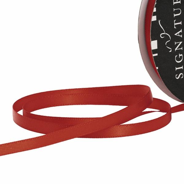 Satin Ribbons |  Ribbon Satin Deluxe Double Faced Rust (6mmx25m) Fabric & Paper Ribbons Orange