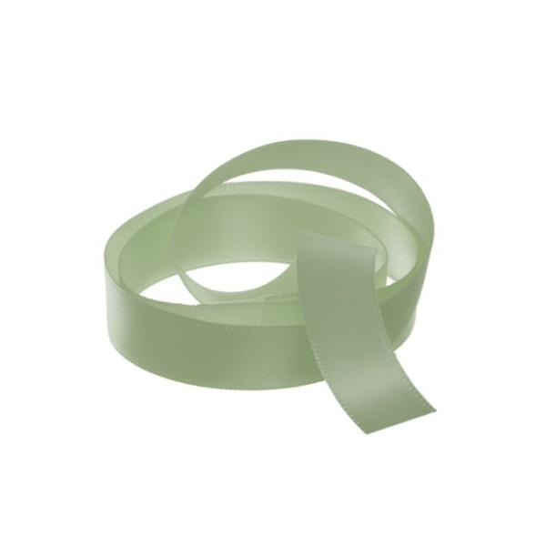 Satin Ribbons |  Ribbon Satin Deluxe Double Faced Sage (15mmx25m) Fabric & Paper Ribbons Satin Ribbons