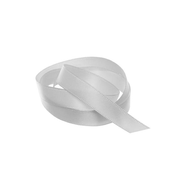 Satin Ribbons |  Ribbon Satin Deluxe Double Faced Silver (10mmx25m) Fabric & Paper Ribbons Satin Ribbons