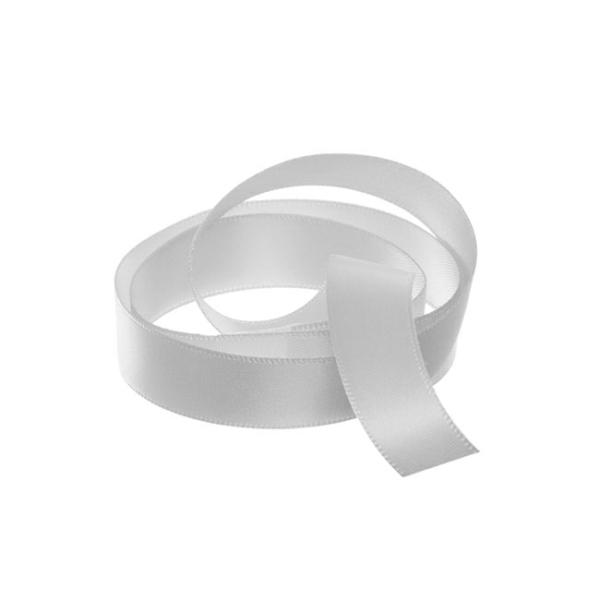 Satin Ribbons |  Ribbon Satin Deluxe Double Faced Silver (15mmx25m) Fabric & Paper Ribbons Satin Ribbons