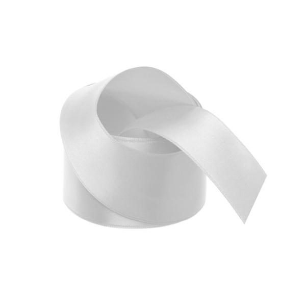 Satin Ribbons |  Ribbon Satin Deluxe Double Faced Silver (38mmx25m) Fabric & Paper Ribbons Satin Ribbons